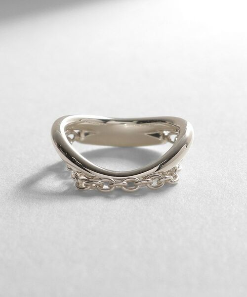 COCOSHNIK ONKITSCH / ココシュニックオンキッチュ リング | シルバー ドレープチェーン カーブリング | 詳細2