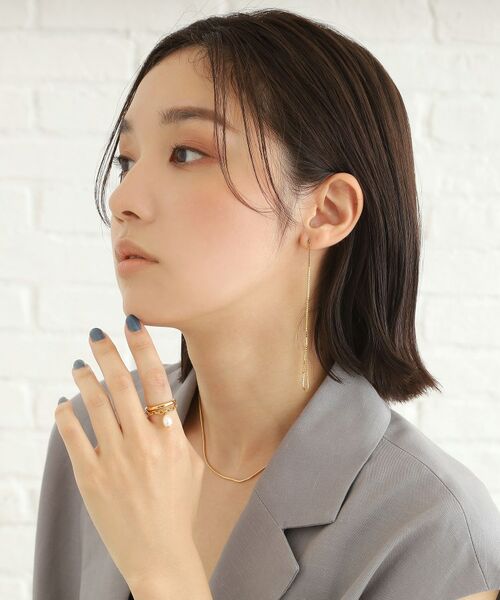 COCOSHNIK ONKITSCH / ココシュニックオンキッチュ リング | シルバー ドレープチェーン パールリング GP | 詳細5