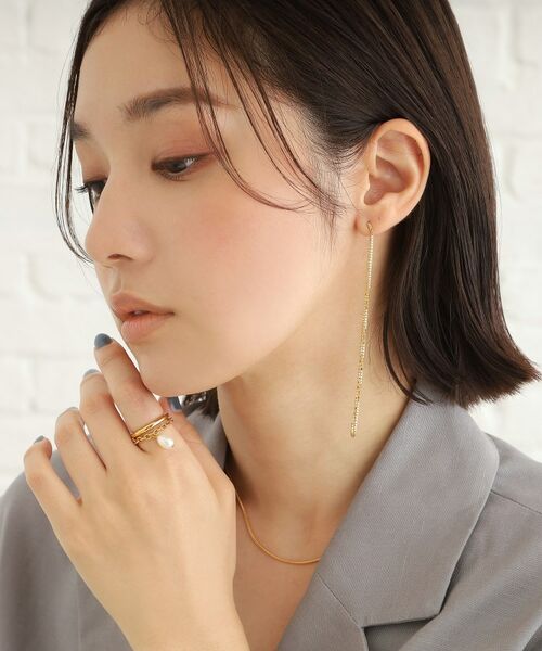 COCOSHNIK ONKITSCH / ココシュニックオンキッチュ リング | シルバー ドレープチェーン パールリング GP | 詳細6