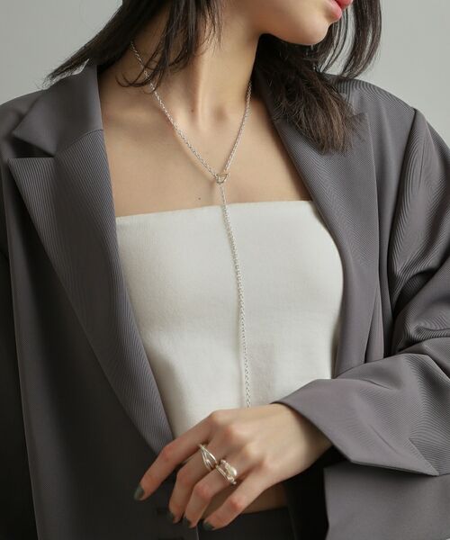 COCOSHNIK ONKITSCH / ココシュニックオンキッチュ リング | シルバー ドレープチェーン パールリング | 詳細10