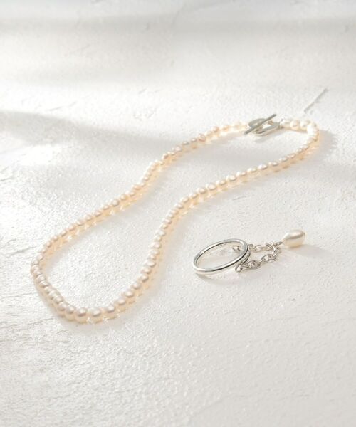 COCOSHNIK ONKITSCH / ココシュニックオンキッチュ リング | シルバー ドレープチェーン パールリング | 詳細5
