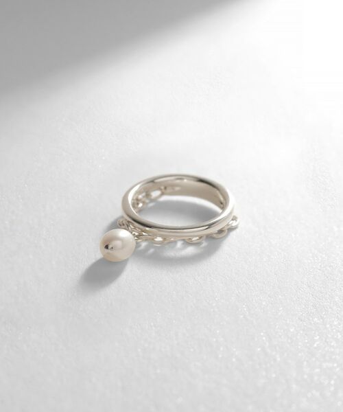 COCOSHNIK ONKITSCH / ココシュニックオンキッチュ リング | シルバー ドレープチェーン パールリング（シルバー(606)）