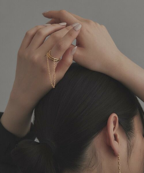 COCOSHNIK ONKITSCH / ココシュニックオンキッチュ リング | シルバー ドレープチェーン ダブルカーブリング GP | 詳細8