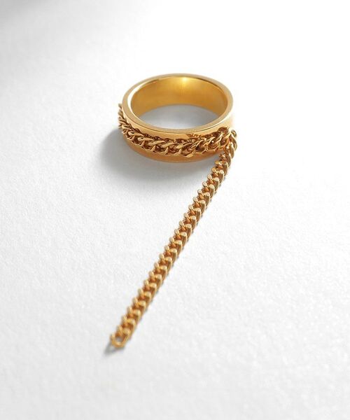 COCOSHNIK ONKITSCH / ココシュニックオンキッチュ リング | シルバー ハンギング カーブチェーンリング GP | 詳細1