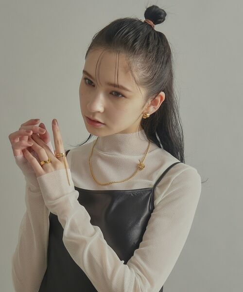 COCOSHNIK ONKITSCH / ココシュニックオンキッチュ リング | シルバー ハンギング カーブチェーンリング GP | 詳細5