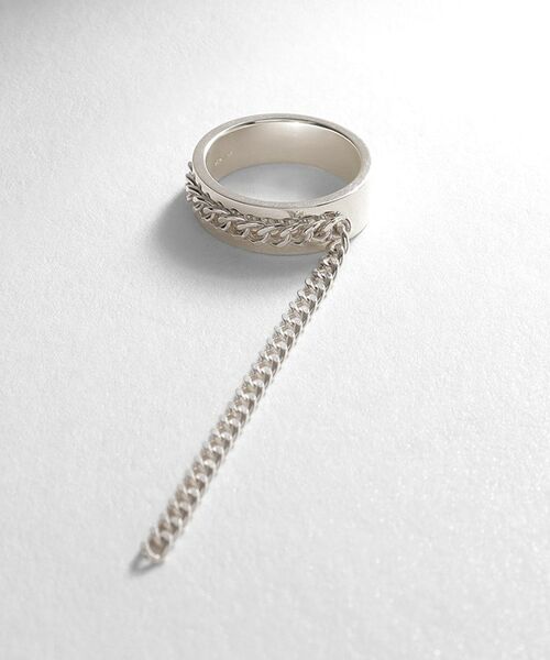 COCOSHNIK ONKITSCH / ココシュニックオンキッチュ リング | シルバー ハンギング カーブチェーンリング | 詳細1