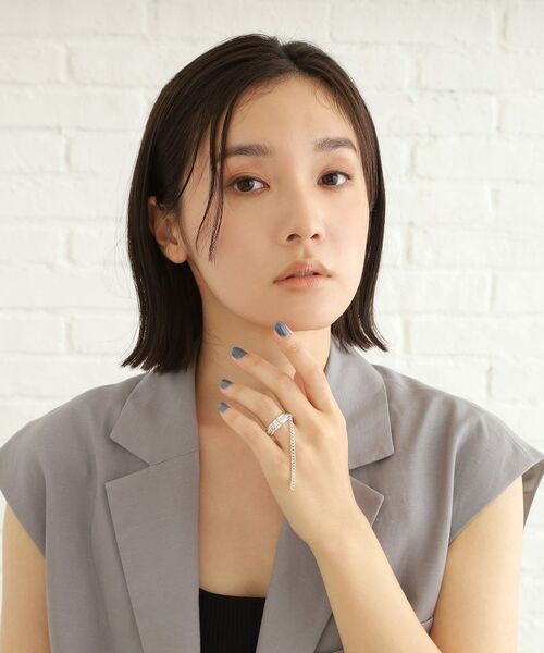 COCOSHNIK ONKITSCH / ココシュニックオンキッチュ リング | シルバー ハンギング カーブチェーンリング | 詳細5