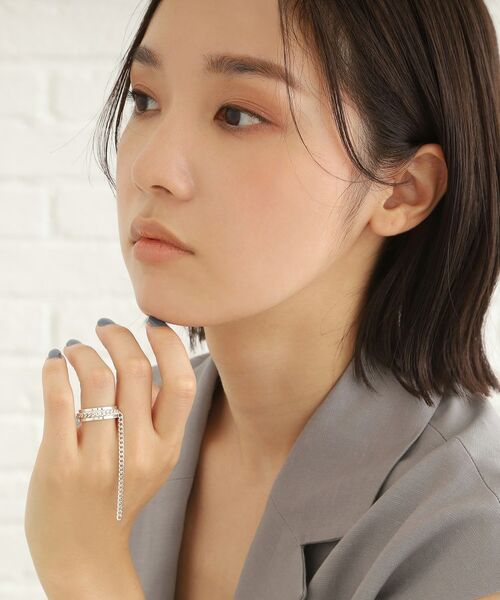 COCOSHNIK ONKITSCH / ココシュニックオンキッチュ リング | シルバー ハンギング カーブチェーンリング | 詳細6