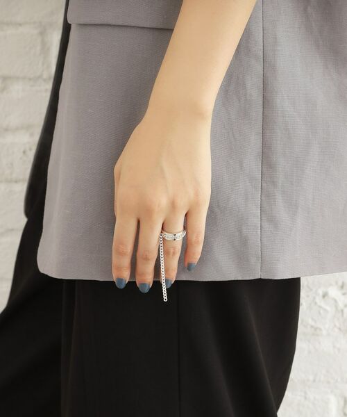 COCOSHNIK ONKITSCH / ココシュニックオンキッチュ リング | シルバー ハンギング カーブチェーンリング | 詳細7