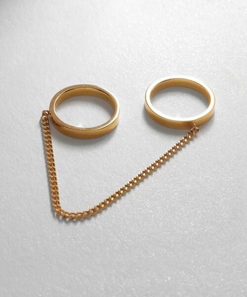 COCOSHNIK ONKITSCH / ココシュニックオンキッチュ リング | シルバー ドレープチェーン ダブルストレートリング GP | 詳細2