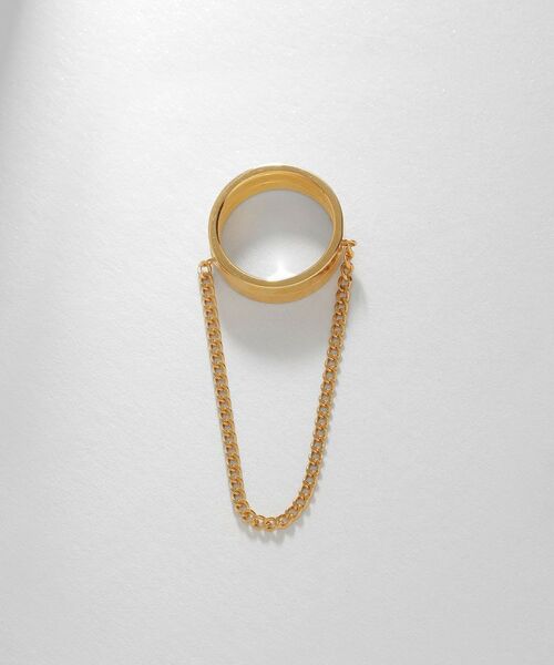 COCOSHNIK ONKITSCH / ココシュニックオンキッチュ リング | シルバー ドレープチェーン ダブルストレートリング GP | 詳細4