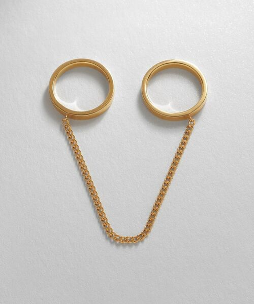 COCOSHNIK ONKITSCH / ココシュニックオンキッチュ リング | シルバー ドレープチェーン ダブルストレートリング GP | 詳細5