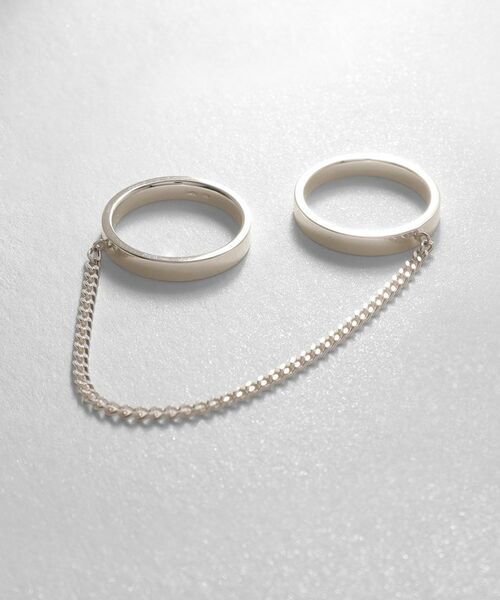 COCOSHNIK ONKITSCH / ココシュニックオンキッチュ リング | シルバー ドレープチェーン ダブルストレートリング | 詳細2