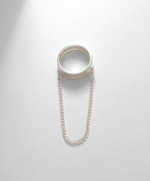 COCOSHNIK ONKITSCH / ココシュニックオンキッチュ リング | シルバー ドレープチェーン ダブルストレートリング | 詳細4