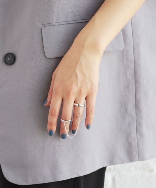 COCOSHNIK ONKITSCH / ココシュニックオンキッチュ リング | シルバー ドレープチェーン ダブルストレートリング | 詳細9