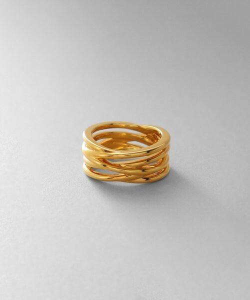COCOSHNIK ONKITSCH / ココシュニックオンキッチュ リング | シルバー クロッシングラインリング GP（ゴールド(600)）