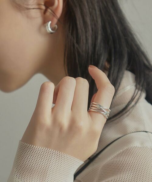 COCOSHNIK ONKITSCH / ココシュニックオンキッチュ リング | シルバー クロッシングラインリング | 詳細12