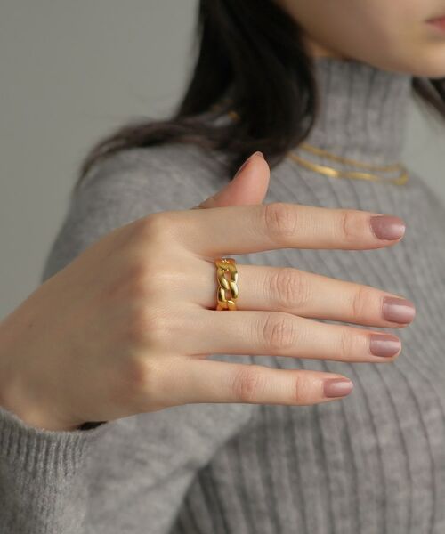 COCOSHNIK ONKITSCH / ココシュニックオンキッチュ リング | シルバー ボリュームカーブチェーンモチーフリング GP | 詳細7