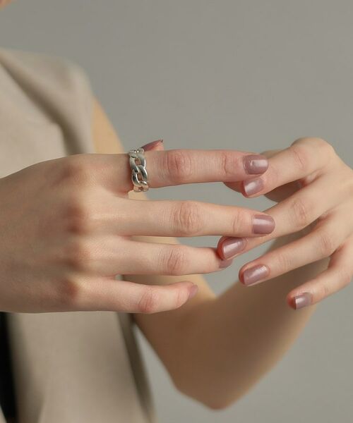 COCOSHNIK ONKITSCH / ココシュニックオンキッチュ リング | シルバー ボリュームカーブチェーンモチーフリング | 詳細10
