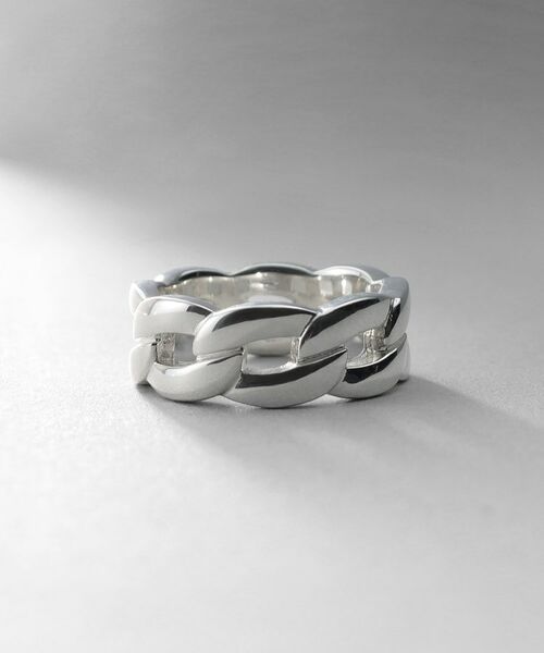 COCOSHNIK ONKITSCH / ココシュニックオンキッチュ リング | シルバー ボリュームカーブチェーンモチーフリング | 詳細2