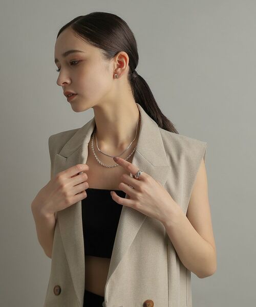 COCOSHNIK ONKITSCH / ココシュニックオンキッチュ リング | シルバー ボリュームカーブチェーンモチーフリング | 詳細7