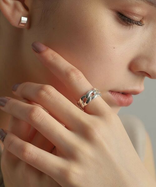 COCOSHNIK ONKITSCH / ココシュニックオンキッチュ リング | シルバー ボリュームカーブチェーンモチーフリング | 詳細8