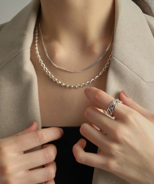 COCOSHNIK ONKITSCH / ココシュニックオンキッチュ リング | シルバー ボリュームカーブチェーンモチーフリング | 詳細9