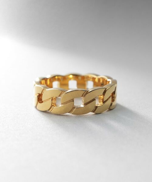 COCOSHNIK ONKITSCH / ココシュニックオンキッチュ リング | シルバー フラットカーブチェーンモチーフリング GP | 詳細2