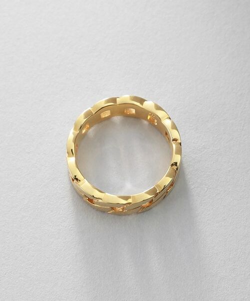 COCOSHNIK ONKITSCH / ココシュニックオンキッチュ リング | シルバー フラットカーブチェーンモチーフリング GP | 詳細3