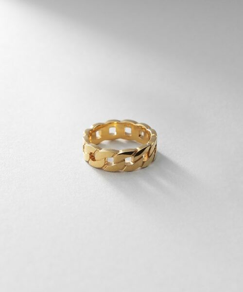 COCOSHNIK ONKITSCH / ココシュニックオンキッチュ リング | シルバー フラットカーブチェーンモチーフリング GP（ゴールド(600)）