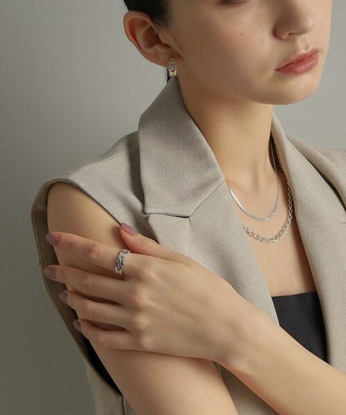 COCOSHNIK ONKITSCH / ココシュニックオンキッチュ リング | シルバー フラットカーブチェーンモチーフリング | 詳細10