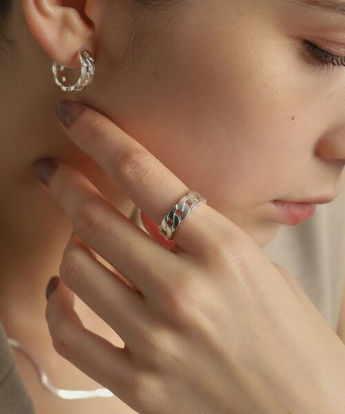 COCOSHNIK ONKITSCH / ココシュニックオンキッチュ リング | シルバー フラットカーブチェーンモチーフリング | 詳細11