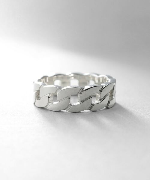 COCOSHNIK ONKITSCH / ココシュニックオンキッチュ リング | シルバー フラットカーブチェーンモチーフリング | 詳細2