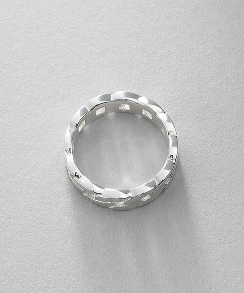 COCOSHNIK ONKITSCH / ココシュニックオンキッチュ リング | シルバー フラットカーブチェーンモチーフリング | 詳細3