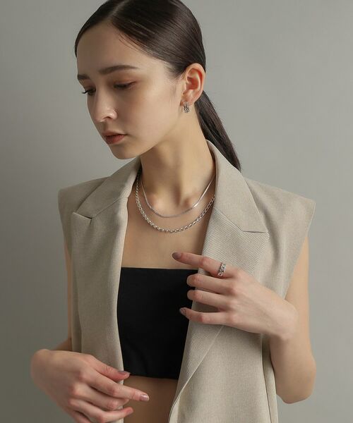 COCOSHNIK ONKITSCH / ココシュニックオンキッチュ リング | シルバー フラットカーブチェーンモチーフリング | 詳細9