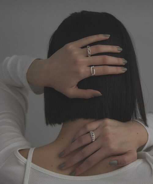 COCOSHNIK ONKITSCH / ココシュニックオンキッチュ リング | シルバー ロングカーブチェーンモチーフリング | 詳細13