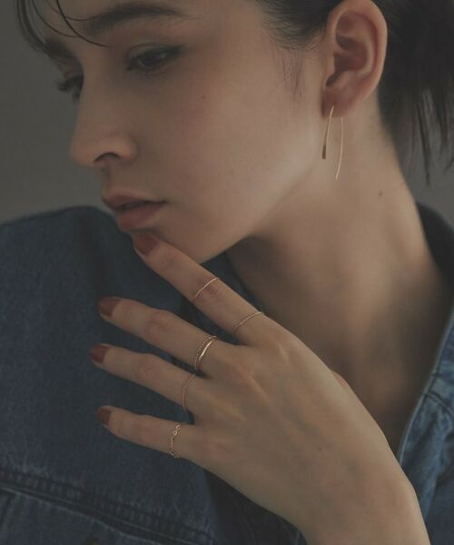 COCOSHNIK ONKITSCH / ココシュニックオンキッチュ リング | K10スキニーリング カーブチェーン | 詳細10