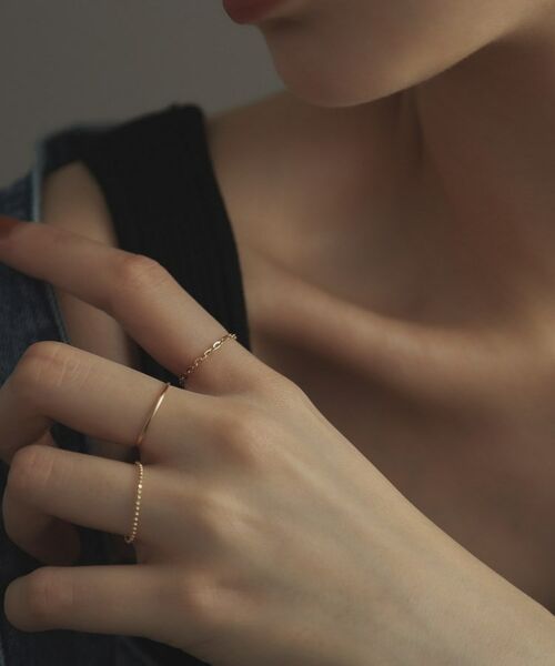 COCOSHNIK ONKITSCH / ココシュニックオンキッチュ リング | K10スキニーリング カットボール | 詳細8