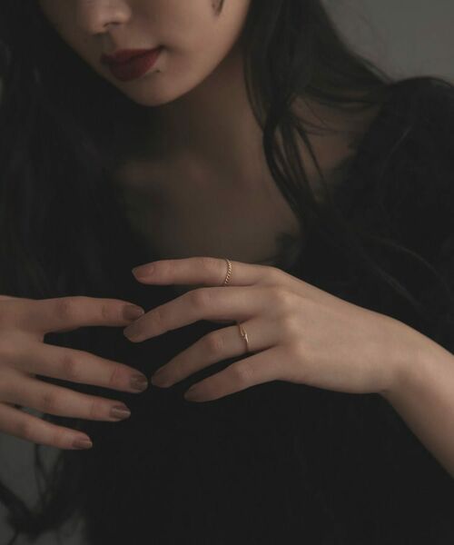 COCOSHNIK ONKITSCH / ココシュニックオンキッチュ リング | K10スキニーリング カーブチェーンモチーフ | 詳細6