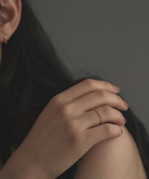 COCOSHNIK ONKITSCH / ココシュニックオンキッチュ リング | K10スキニーリング カーブチェーンモチーフ | 詳細7