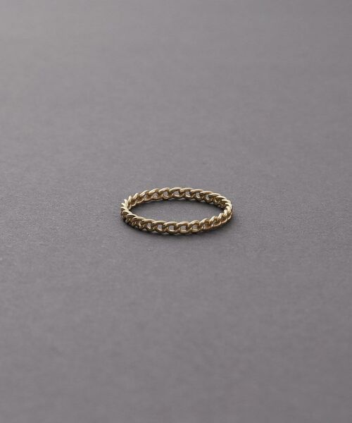COCOSHNIK ONKITSCH / ココシュニックオンキッチュ リング | K10スキニーピンキーリング カーブチェーンモチーフ | 詳細1