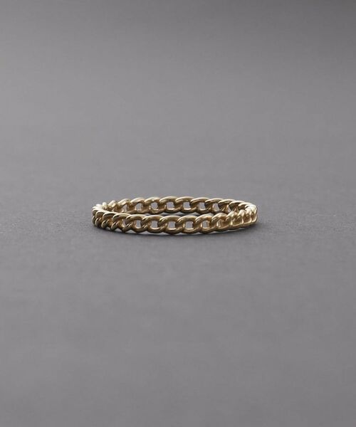 COCOSHNIK ONKITSCH / ココシュニックオンキッチュ リング | K10スキニーピンキーリング カーブチェーンモチーフ | 詳細2