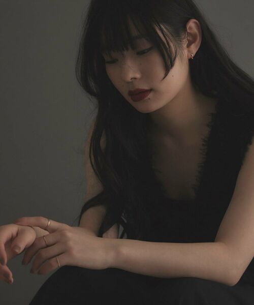 COCOSHNIK ONKITSCH / ココシュニックオンキッチュ リング | K10スキニーピンキーリング カーブチェーンモチーフ | 詳細5