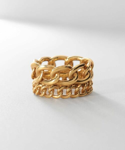 COCOSHNIK ONKITSCH / ココシュニックオンキッチュ リング | シルバー ダブルカーブチェーンモチーフリング GP | 詳細2