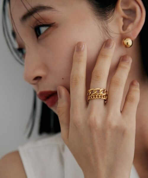 COCOSHNIK ONKITSCH / ココシュニックオンキッチュ リング | シルバー ダブルカーブチェーンモチーフリング GP | 詳細7