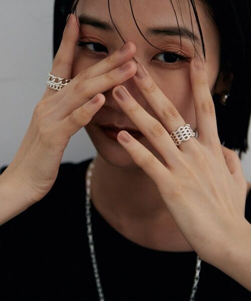 COCOSHNIK ONKITSCH / ココシュニックオンキッチュ リング | シルバー ダブルカーブチェーンモチーフリング | 詳細6