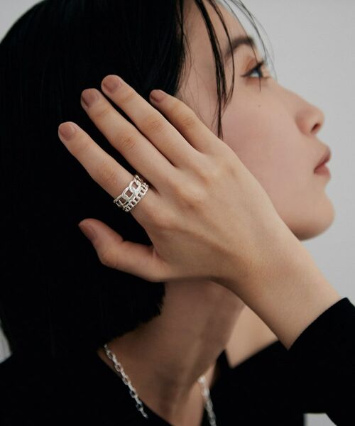 COCOSHNIK ONKITSCH / ココシュニックオンキッチュ リング | シルバー ダブルカーブチェーンモチーフリング | 詳細7