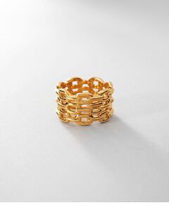 COCOSHNIK ONKITSCH / ココシュニックオンキッチュ リング | シルバー トリプルPCチェーンモチーフリング GP