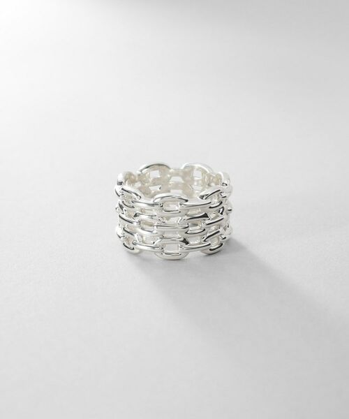 COCOSHNIK ONKITSCH / ココシュニックオンキッチュ リング | シルバー トリプルPCチェーンモチーフリング | 詳細1