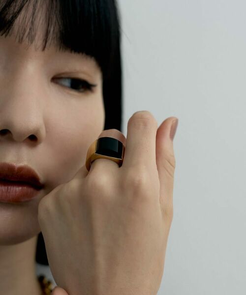 COCOSHNIK ONKITSCH / ココシュニックオンキッチュ リング | シルバー オニキス バフトップカットリング GP | 詳細9